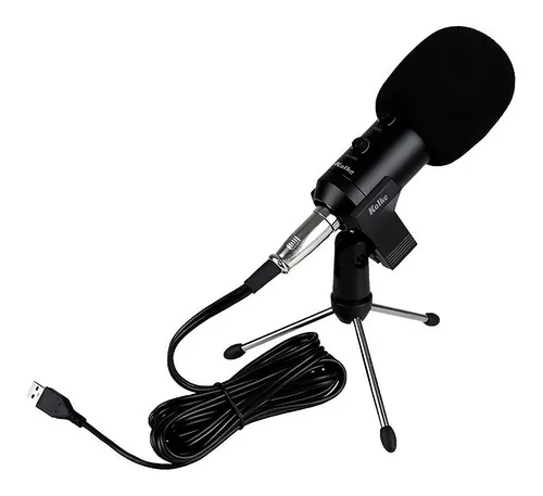 MICRÓFONO CONDENSADOR KOLKE CON TRÍPODE KPI-271 COLOR NEGRO - 1
