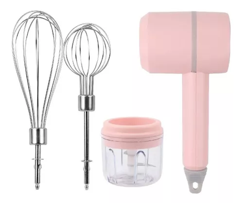 BATIDOR ELÉCTRICO RECARGABLE 20W COLOR ROSADO - 1