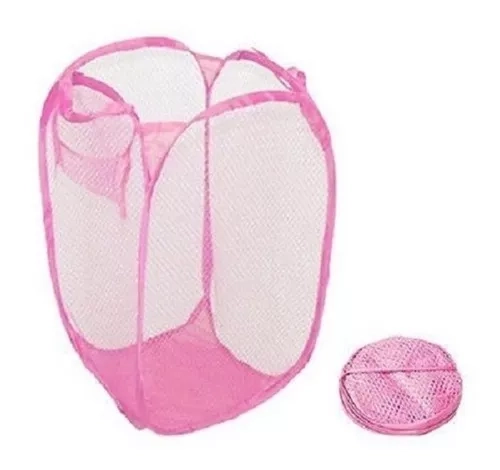 CANASTO MALLA PARA LA ROPA PLEGABLE LAVANDERÍA ORGANIZADOR - 1