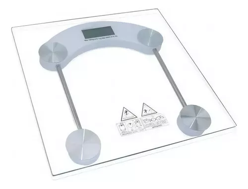 PESA DIGITAL BAÑO 180KG CUADRADA 6MM VIDRIO TEMPLADO COLOR BLANCO - 1