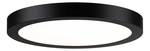 FOCO PANEL LED 24W PLAFÓN REDONDO 30CM SOBREPUESTO NEGRO LUZ FRÍA 6000K 220V - 1