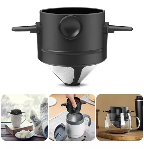 FILTRO DE CAFÉ TÉ PORTÁTIL ACERO INOXIDABLE VIAJERO CAMPING - 1