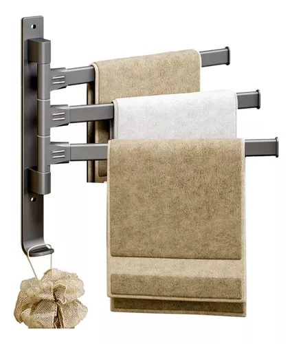ESTANTE DE BAÑO PARA TOALLAS DE BAÑO ACERO INOXIDABLE GRIS - 1
