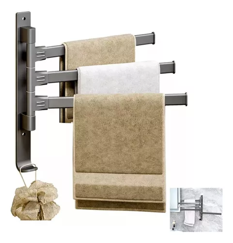 ESTANTE DE BAÑO PARA TOALLAS DE BAÑO ACERO INOXIDABLE GRIS - 1