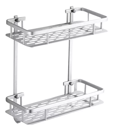REPISA PARED ESPECIAL BAÑO+ 2 NIVELES ALUMINIO ESTANTES - 1