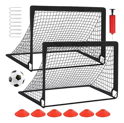 2 JUEGO DE PORTERÍAS DE FÚTBOL PORTÁTIL PARA NIÑOS 120*90CM - 1