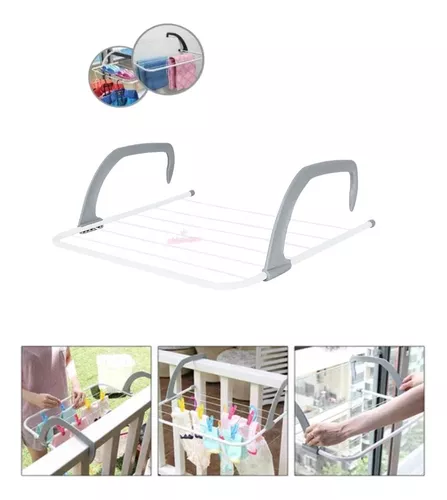 TENDEDERO PLEGABLE COLGADOR DE ROPA PARA BALCÓN LIVIANO - 1