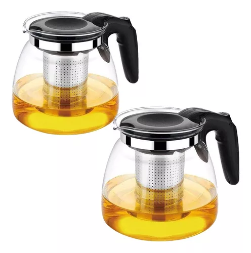 X2 TETERA VIDRIO INFUSOR TE TETERA INFUSORA CON FILTRO 900ML - 1