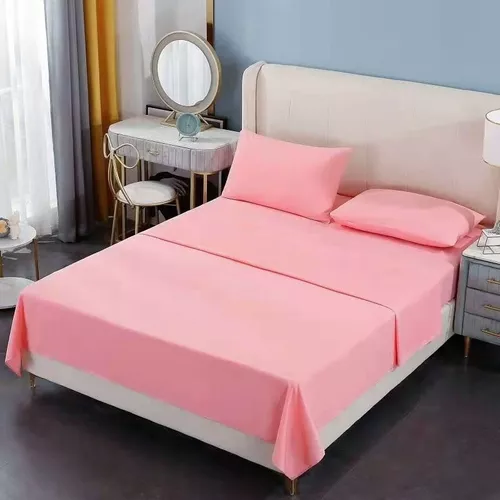 SET SÁBANA 2 PLAZAS 200 HILOS ROSADO 4 PIEZAS - 1