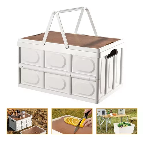 CESTA CANASTO CAMPING MULTIUSO ORGANIZADOR PLEGABLE 35L - 1