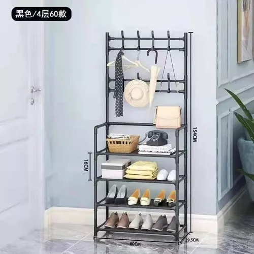RACK ORGANIZADOR ZAPATERO PERCHERO ROPA COLGADOR 4 NIVELES - 1