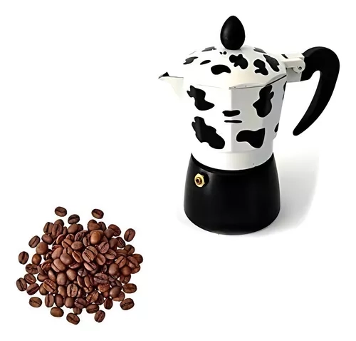 CAFETERA ITALIANA 6 TAZAS DISEÑO COLOR NEGRO - 1