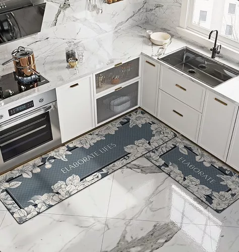 SET 2 ALFOMBRA COCINA PISO ENTRADA ANTIDESLIZANTE VARIOS MODELOS - 1