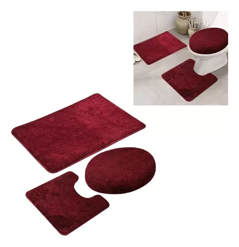 SET ALFOMBRAS BAÑO CUBRE TAPA WC 3 EN 1 - 1