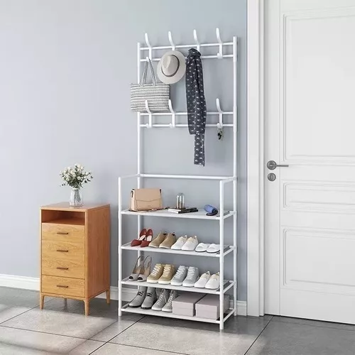 ZAPATERA ORGANIZADOR ESTANTE 5 NIVELES CON PERCHERO - 1