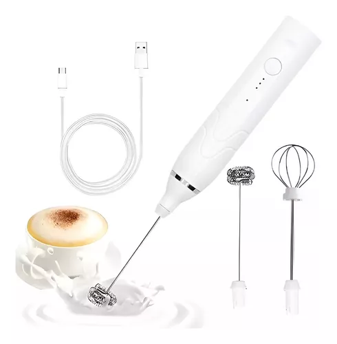 BATIDOR MINI DE LECHE ELÉCTRICO BATIDOR ESPUMADOR RECARGABLE COLOR BLANCO - 1