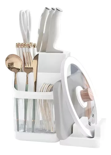 ESCURRIDOR DE CUBIERTOS ORGANIZADOR DE UTENSILIOS DE COCINA COLOR BLANCO - 1