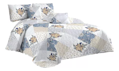 COBERTOR 2PLAZAS GRIS CLARO VERANO QUILT - 1