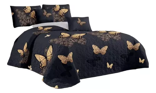 COBERTOR 2PLAZAS NEGRO VERANO QUILT - 1