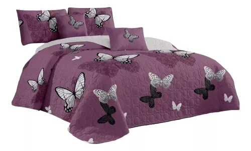 COBERTOR 2PLAZAS MORADO VERANO QUILT - 1