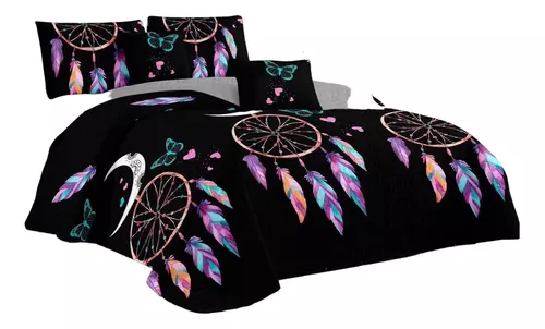 COBERTOR 2PLAZAS NEGRO VERANO QUILT - 1