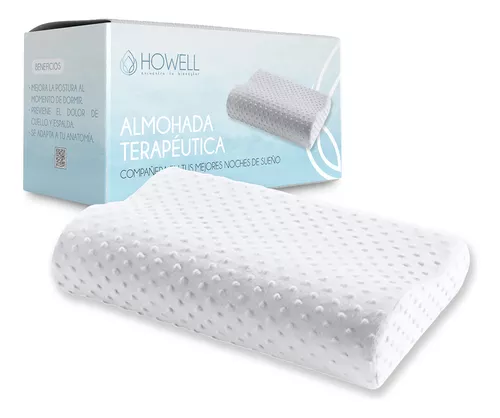 ALMOHADA ORTOPÉDICA CERVICAL TERAPÉUTICA MEMORIA HOWELL ESPUMA VISCOELÁSTICA MEMORY FOAM BLANCO - 1