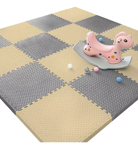 SET 8 ALFOMBRA PISO GOMA EVA BEBÉ BABYNEST 10MM 60 X 60 CM GRIS - 1