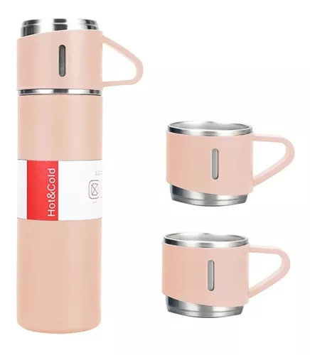SET TERMOS PARA AGUA CALIENTE TERMO CAFE + 3 TAZAS 500 ML - 1