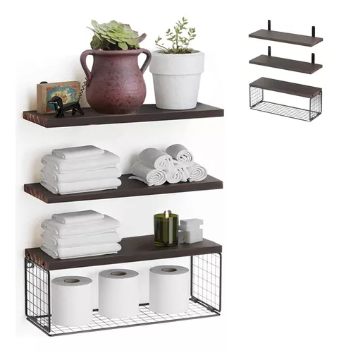 ESTANTE DE ALMACENAMIENTO DE PARED PARA BAÑO DE 3 NIVELES - 1