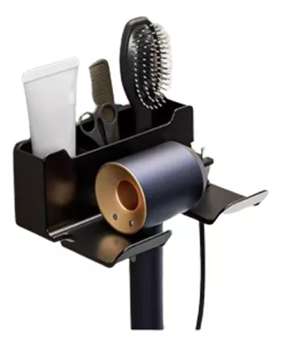 SOPORTE DE ALMACENAMIENTO PARA SECADOR DE PELO COLOR NEGRO - 1