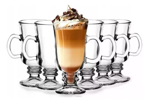 TAZA DE CAFÉ, TAZA DE VIDRIO PARA CAPUCHINO, 227 ML, 6 COLORES, SUAVE Y TRANSPARENTE - 1