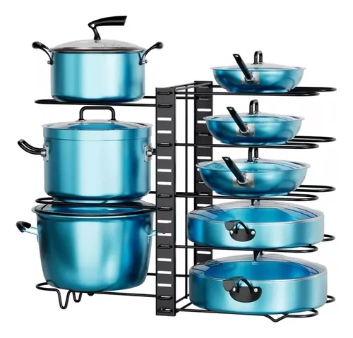 ORGANIZADOR AJUSTABLE 8 NIVELES PARA OLLAS SARTENES Y TAPAS - 1