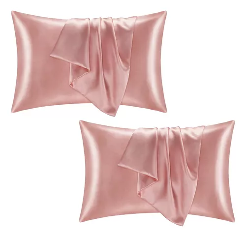 FUNDA ALMOHADA HIELO SATÉN 2 PIEZA SEDA PALO ROSA - 1