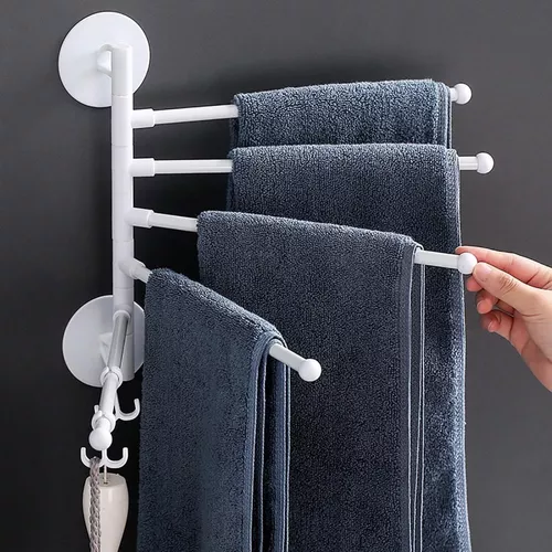 ORGANIZADOR DE TOALLAS COLGADOR DE BAÑO BLANCO PREMIUM - 1