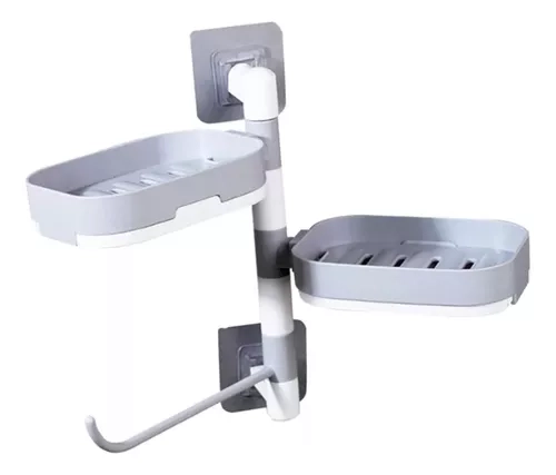 ORGANIZADOR DE DUCHA JABONERA REPISA TOALLA GIRATORIA BAÑO - 1
