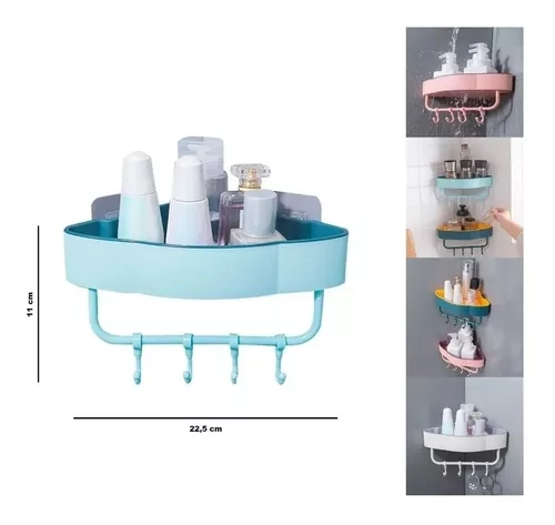 ORGANIZADOR DUCHA BAÑO COCINA ESQUINERO PLASTICO3KG ADHESIVO - 1