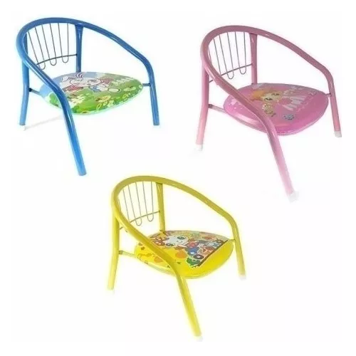 SILLA NIÑOS NIÑAS METÁLICAS VARIOS COLORES Y DISEÑO - 1