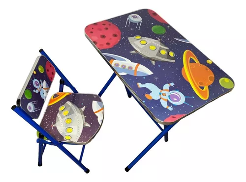 MESA + SILLA PLEGABLES INFANTILES NIÑA Y NIÑO SET ESCRITORIO - 1