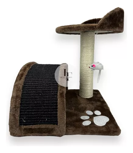 RASCADOR PARA GATO CON JUGUETE COLGANTE DE RATON CON ARCO - 1