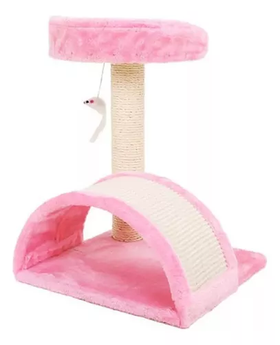 RASCADOR PARA GATO CON JUGUETE COLGANTE DE RATON CON ARCO - 1