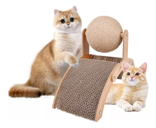 RASCADOR Y JUGUETE PARA GATOS ARCO Y BOLA VERTICAL - 1