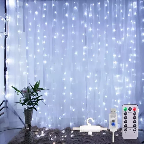 LUCES LED DECORATIVAS UNICO CELESTE CORTINAS SERIE 300 3X3M - 1