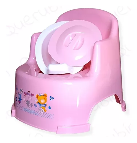 PELELA BACINICA ASIENTO APRENDIZAJE NIÑO Y NIÑA BAÑO BEBÉ WC ROSADO - 1