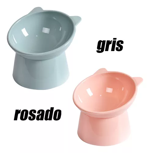 PLATO PERROS Y GATOS COMEDERO KAWAII TAZON ROSA - 1