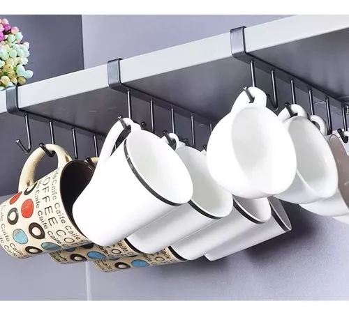 ORGANIZADOR COLGADOR DE PAÑOS TAZAS UTENSILIOS OLLAS COCINA COLOR NEGRO - 1