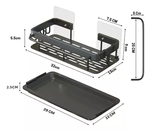 ESTANTE COLGANTE CON ESCURRIDOR FREGADERO PARED COCINA - 1