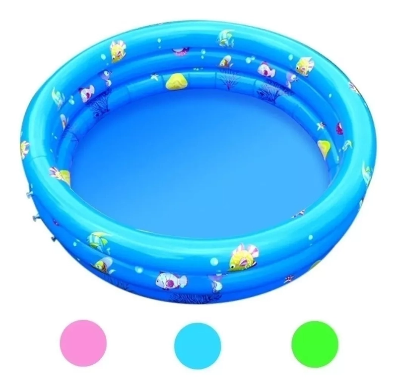 PISCINA INFLABLE PLÁSTICO BEBÉ 3 ANILLOS 80 X 35 CMS VERANO - 1