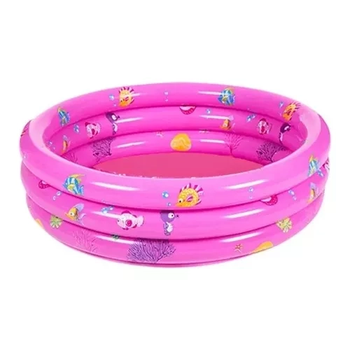 PISCINA INFLABLE PLÁSTICO BEBÉ 3 ANILLOS 80 X 35 CMS VERANO - 1