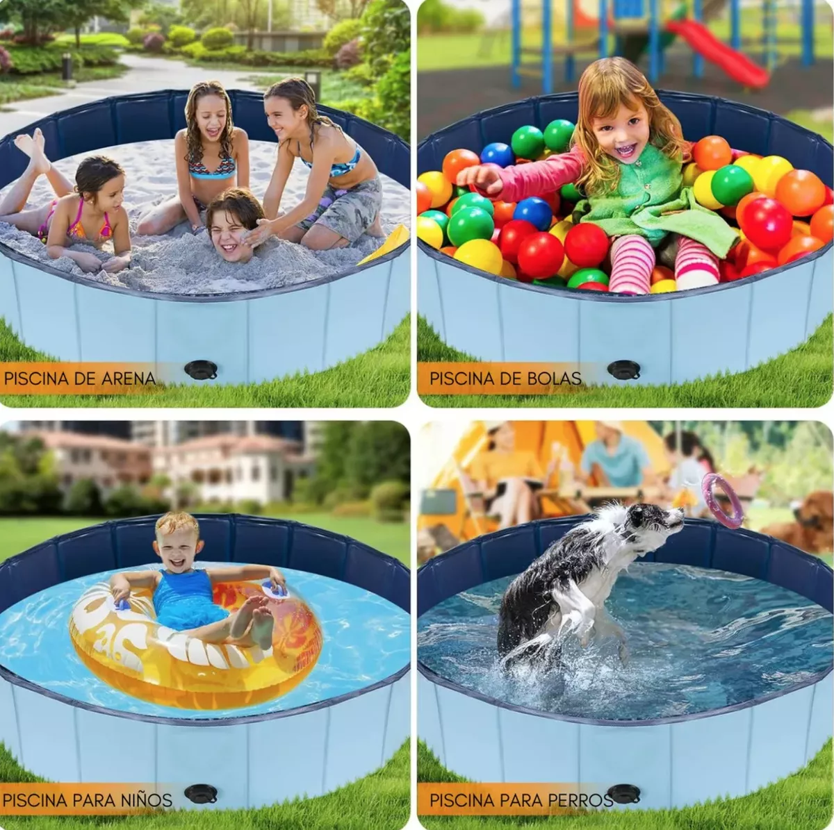 PISCINA NIÑOS PEQUEÑOS Y MASCOTAS VERANO CALOR 120X30 CM - 1