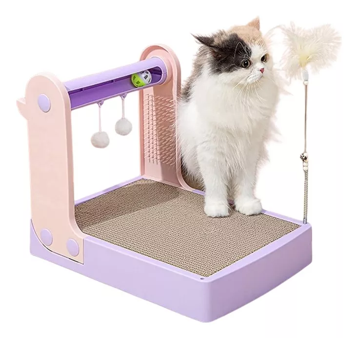 CENTRO DE JUEGO RASCADOR CARTÓN CORRUGADO ANTIESTRÉS GATOS - 1